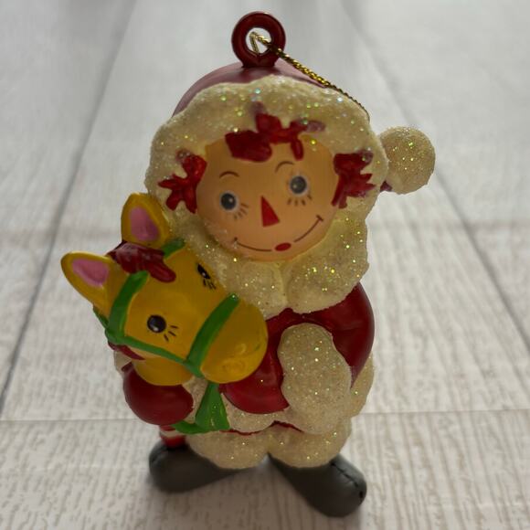 Vintage Raggedy Ann Santa Holiday Ornament with Hobby Horse - Picture 1 of 7